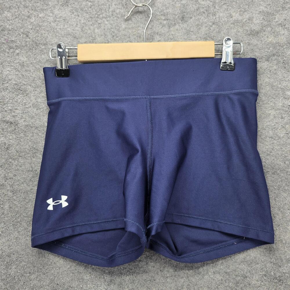 Under Armour Shorts Womens M Blue 7.5 In Biker Gym Elastic Waist Stretch